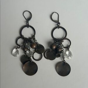 Bronze and Clear Cha Cha Earrings Pierced